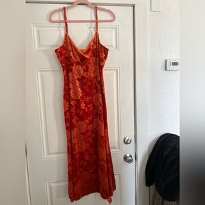 Orange velvet dress